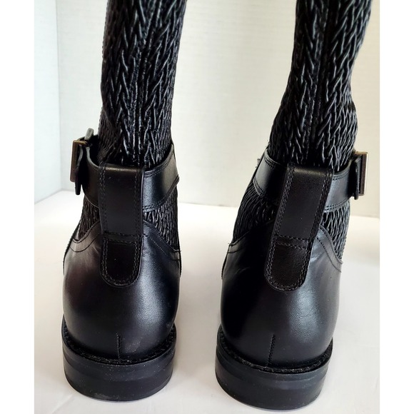 Cole Haan Boots Clover Stretch W24816 Black 7.5 B Leather/Texture Buckle Rubber - Picture 5 of 15